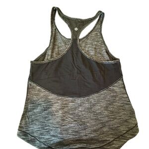 Lululemon Tank Top Size 6 Heathered Gray Long Distance Tank Racerback Mesh Back